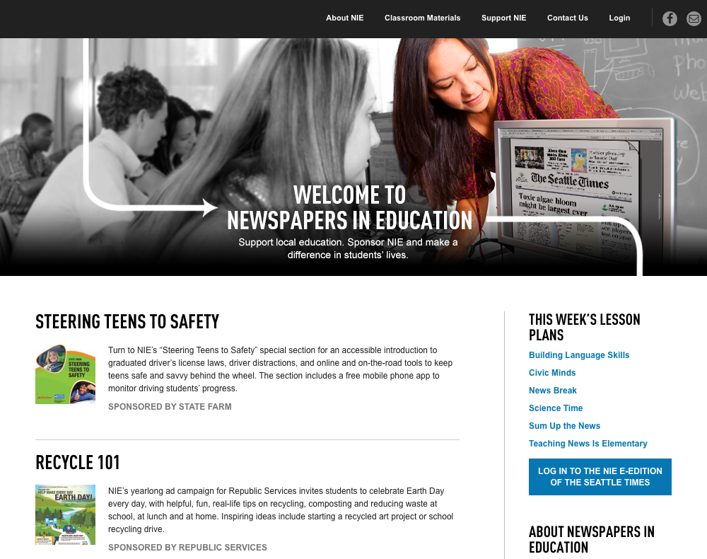 Newspapers in Education screenshot