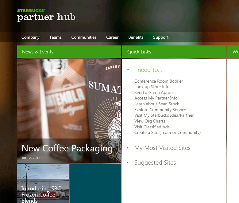Starbucks Partner Portal screenshot